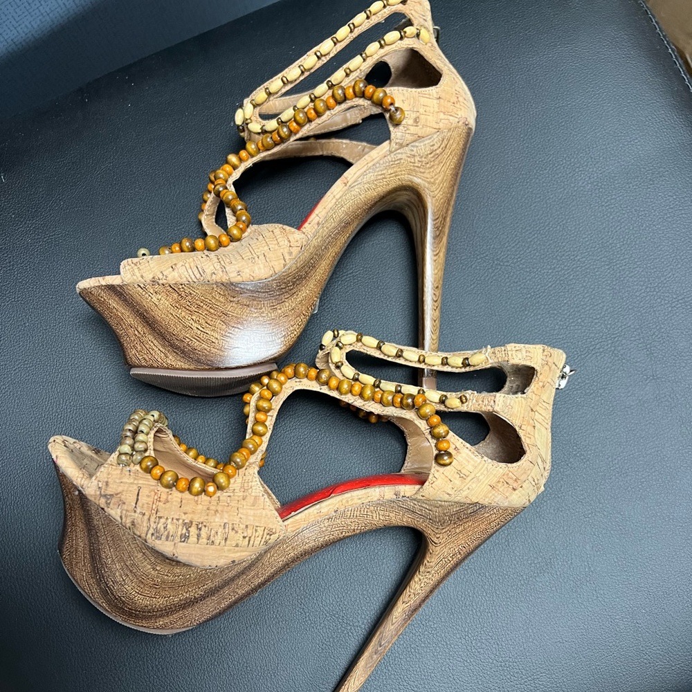 Minx Wooden/Cork Platform High Heel Platform Sandal